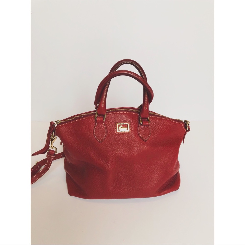 Dooney & Bourke Dark red pebble grain satchel